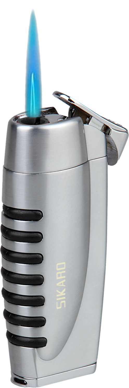Sikaro Tempest Torch Cigar Lighter w/ Cigar Punch 06-01-501 Silver