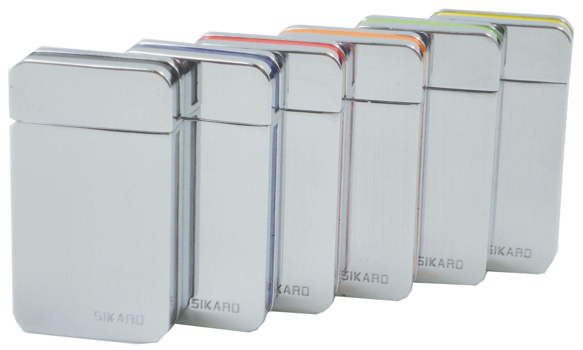 Sikaro Star Sky Turbo Torch Cigar/Cigarette Lighter 06-02-202 Chrome / Blue Stripe