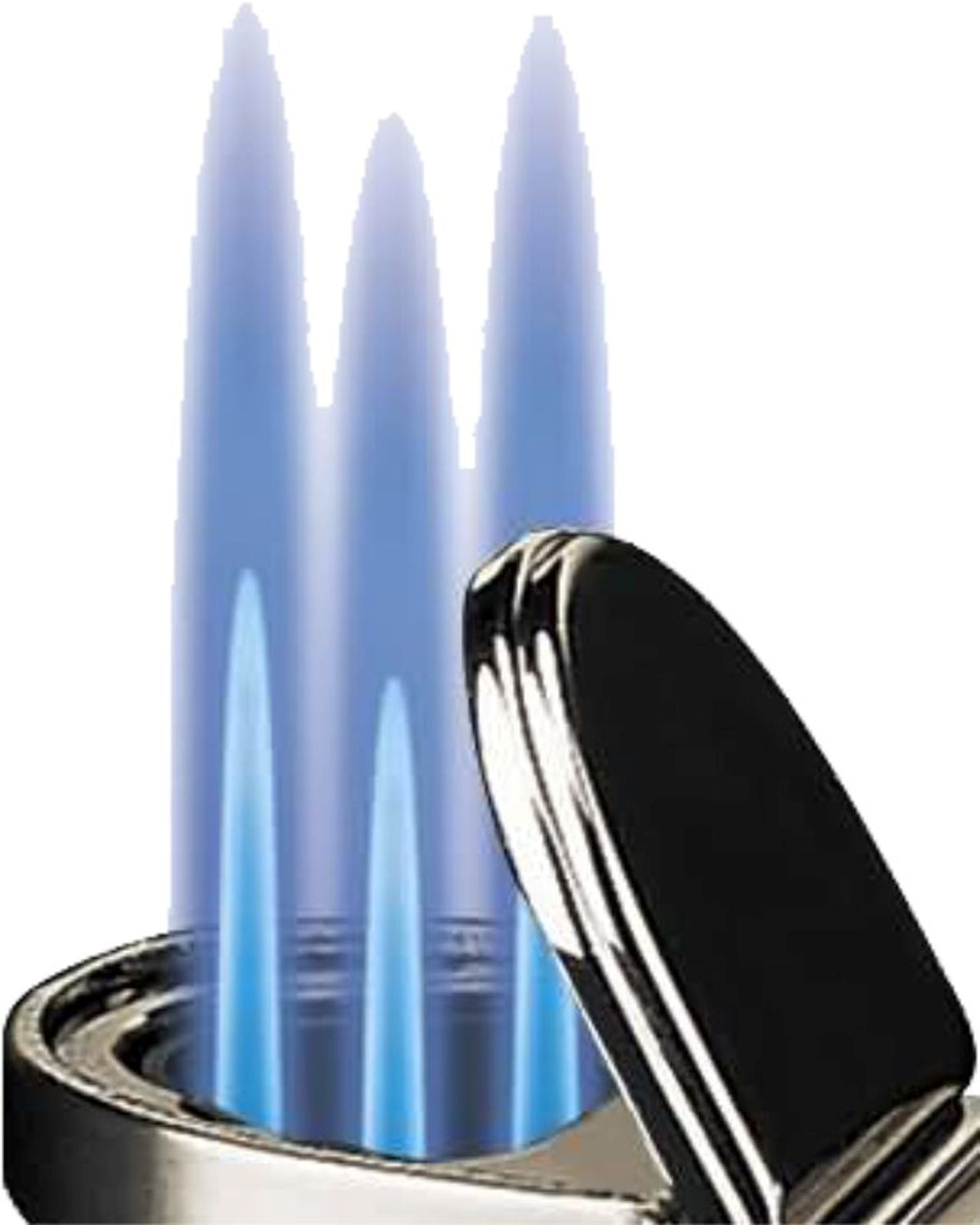 Sikaro Hurricane Triple Torch Lighter w/cigar punch 06-06-201 Shiny silver / chrome