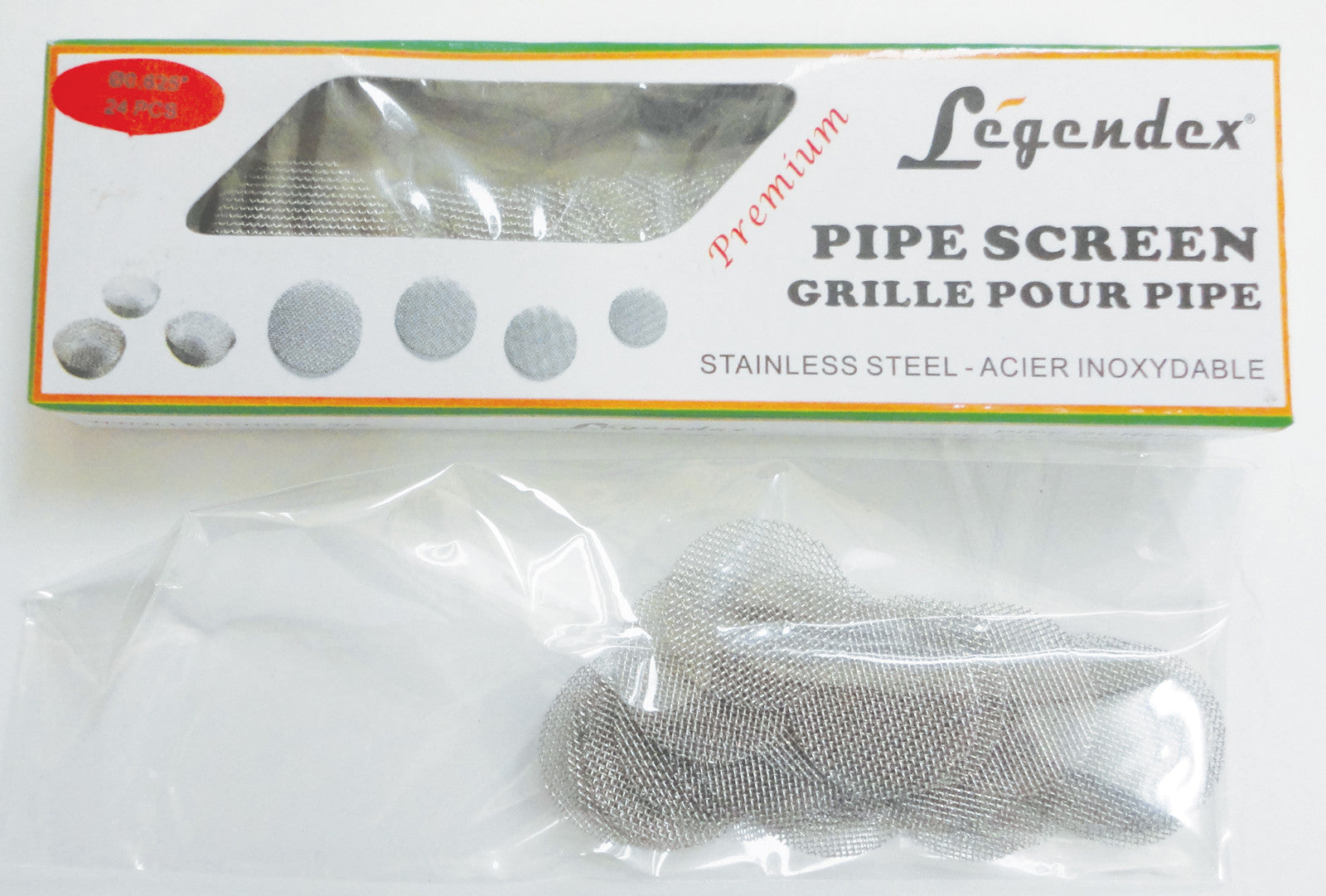 Metal smoking pipe bundled 6 packs of 24 pipe screens 18-10-104 Transparent/chrome