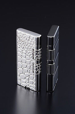 Sarome Flint Cigarette Lighter w/Double roller SD40-01 Silver hairline