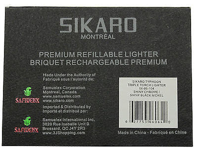 Sikaro Typhoon Triple Torch Lighter w/cigar punch 06-06-104