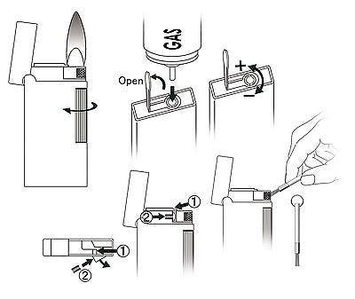 Sarome Flint Lighter SD6-15 Silver / Black epoxy resin