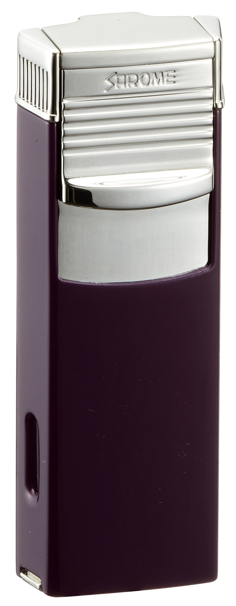 Sarome Flat Triple Torch Cigar Cigarette Lighter w/ Cigar Punch 3BM2-08 Purple/Silver