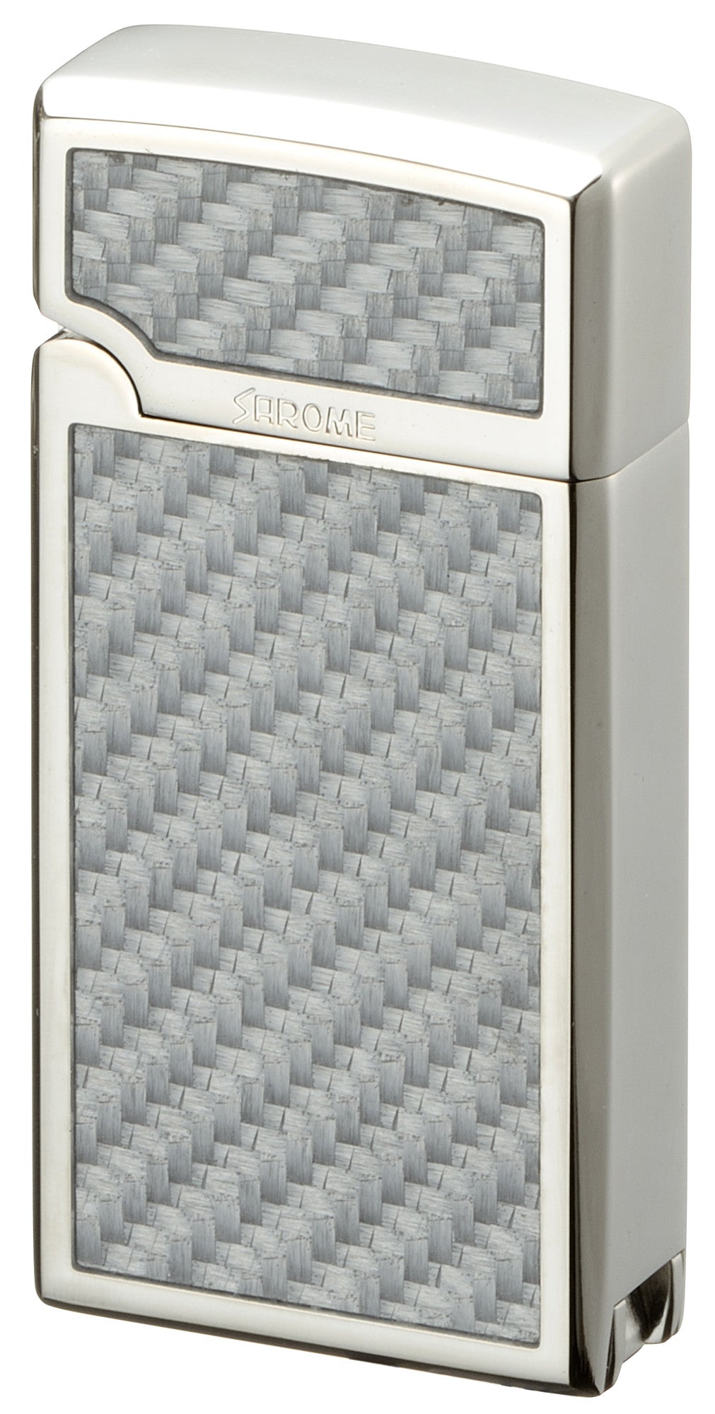Sarome Torch Cigar Lighter w/ Cigar Punch BM15A-06 Silver carbon fiber pattern