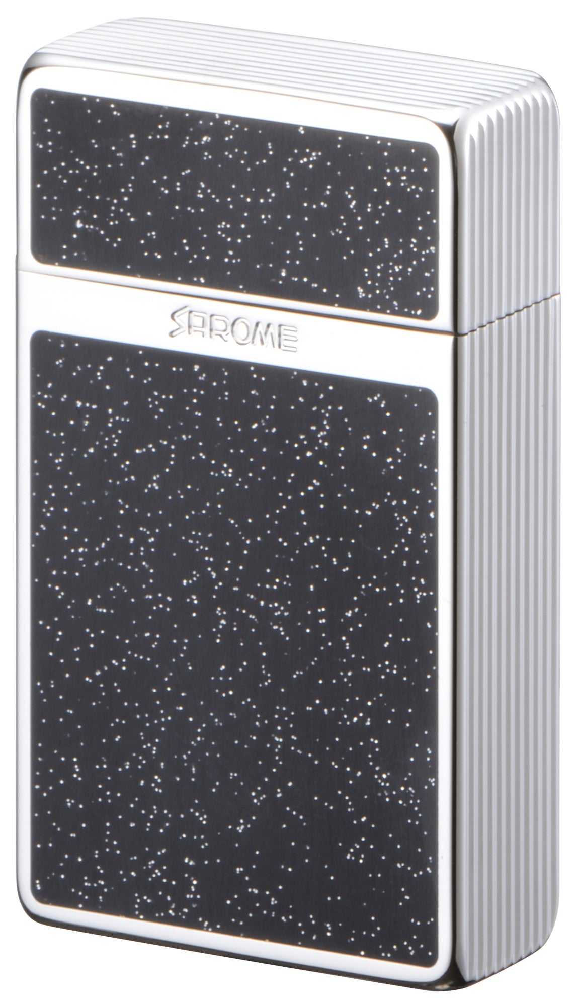 Sarome Mini Triple Torch Cigar Cigarette Lighter BM15B-03 Silver/Diamond cut/ Black epoxy resin glitter