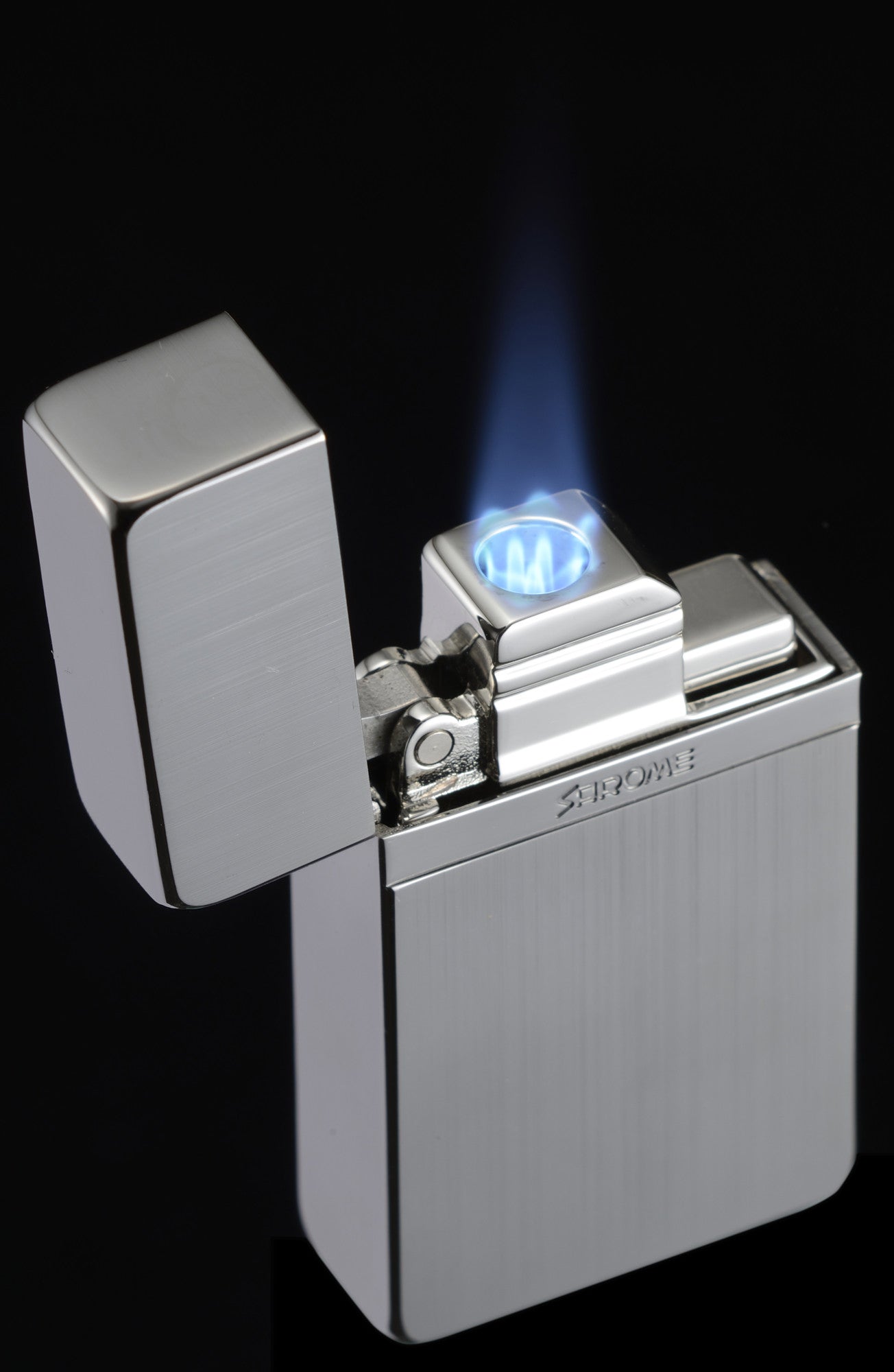 Sarome Mini Triple Torch Cigar Cigarette Lighter BM15B-05 Silver barrel finish