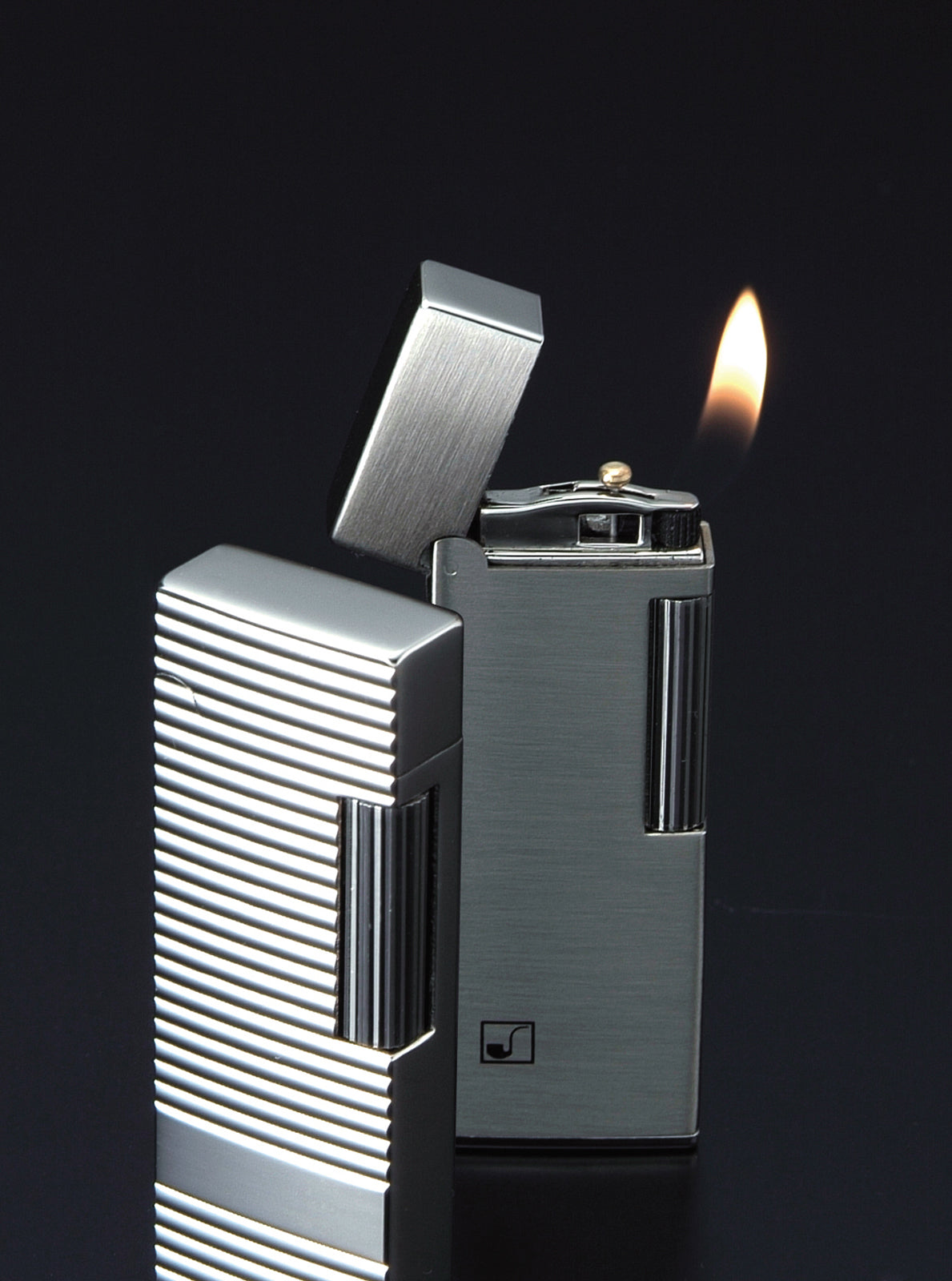 Sarome Flint Lighter for Pipe PSD9-11 Silver Diamond Cut