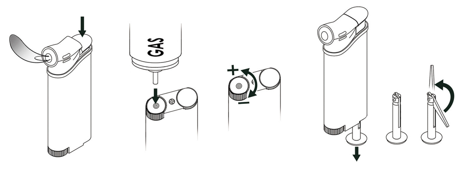 Sarome Piezo Pipe Lighter PSP3-12 Silver 2-tone black nickel hairline