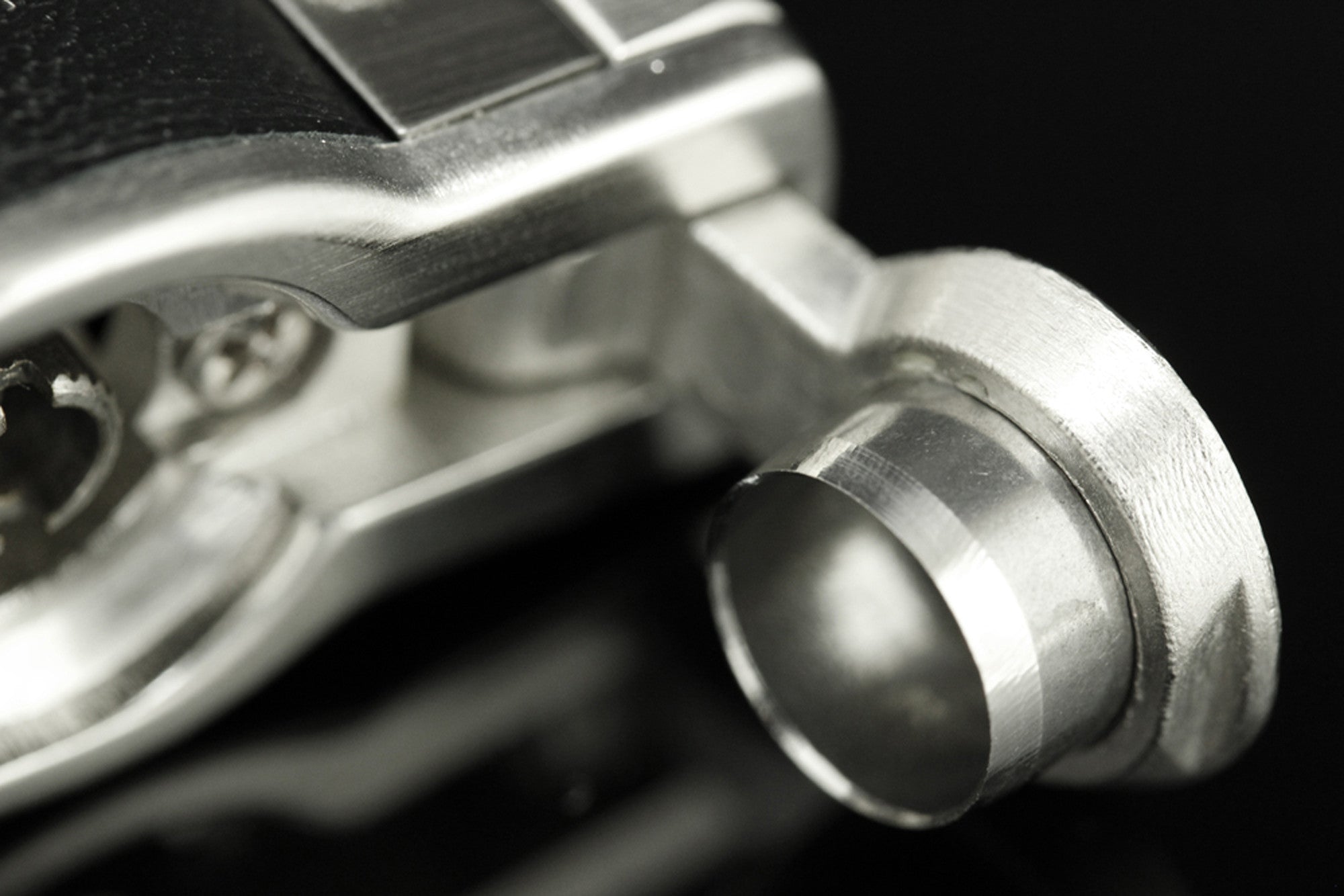 Sarome Spiral Circular flame Cigar Lighter w/ Cigar Punch SC1-02 Silver satin/ Briar smooth leather