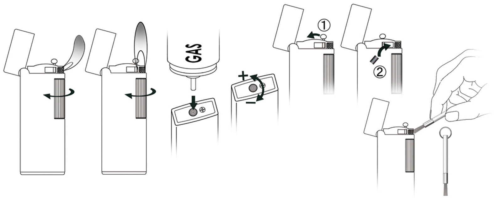 Sarome Flint Lighter SD9-21 Silver/2-tone blue& black epoxy resin inlaid