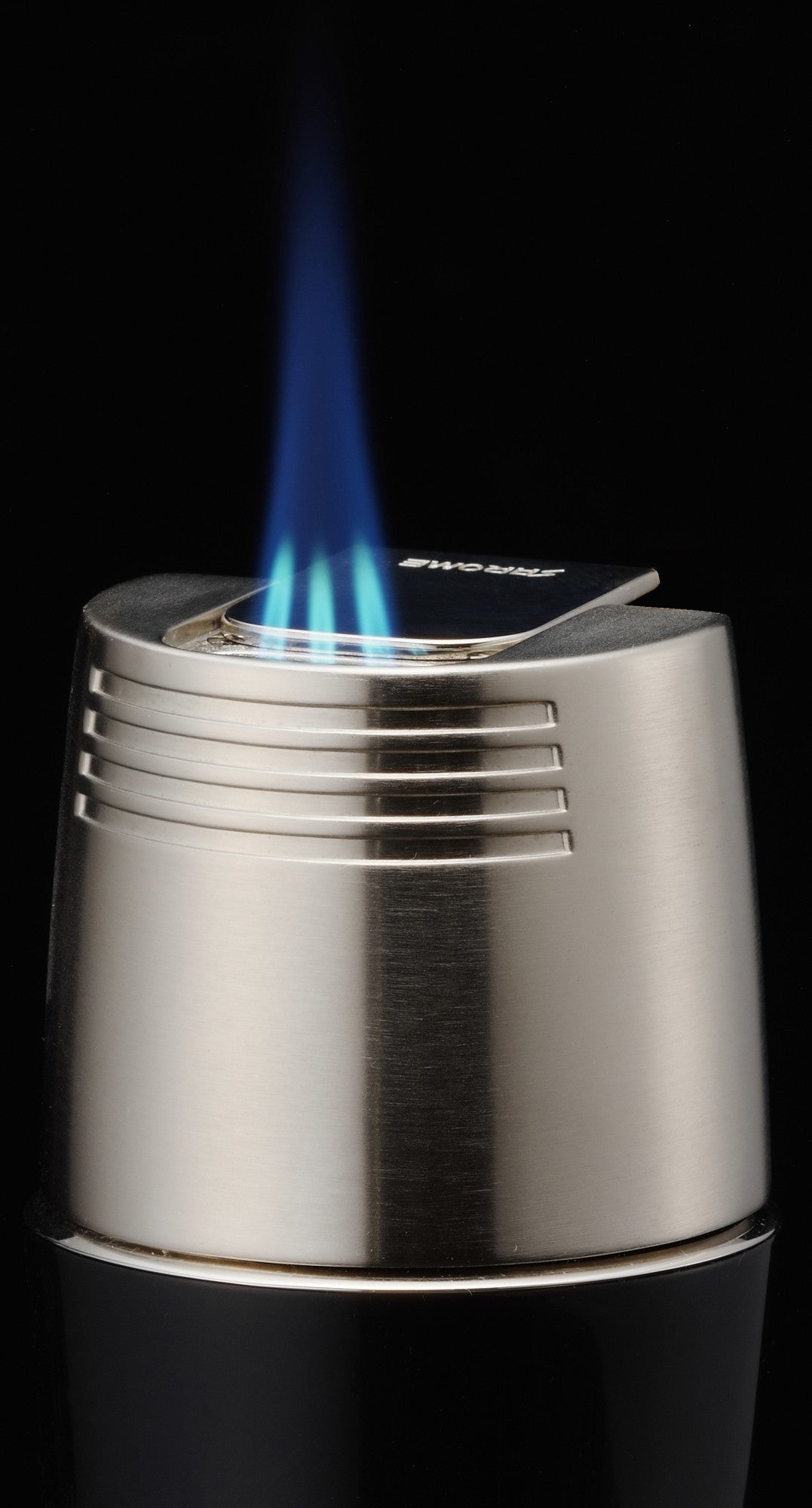 Sarome Flat Triple Torch Cigar Cigarette TABLE Lighter T3BM1-02 Silver/ Red