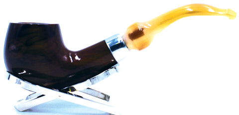 LEGENDEX® LASCALA* Plexiglass Mouthpiece Non-Filtered Briar Smoking Pipe Made In Italy 01-08-715