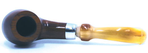 LEGENDEX® LASCALA* Plexiglass Mouthpiece Non-Filtered Briar Smoking Pipe Made In Italy 01-08-715