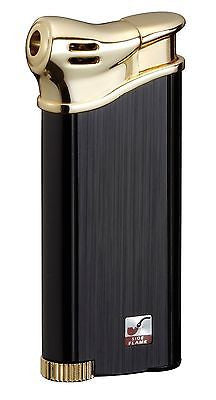 Sarome Piezo Pipe Lighter w/stable flame system PSP3-13 Gold 2-tone black nickel hairline
