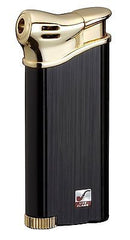 Sarome Piezo Pipe Lighter w/stable flame system PSP3-13 Gold 2-tone black nickel hairline