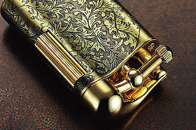 Sarome Flint Cigarette Lighter SD12-28 Antique black arabesque / Silver