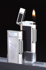 Sarome Flint Lighter SD7-16 Silver Satin / Black