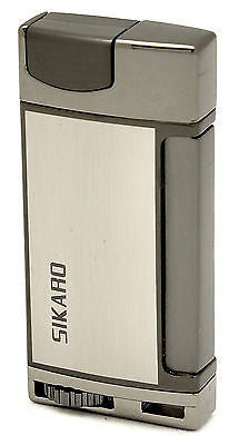 Sikaro Lancer Torch Lighter 06-01-202 Shiny Black Nickel / Shiny White Nickel