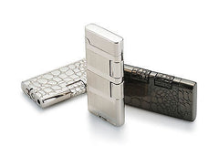 Sarome Flint Cigarette Lighter w/Double roller SD40-01 Silver hairline