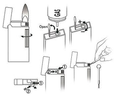 Sarome SD6A-02 Black nickel / Wide cut Flint Lighter