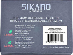 Sikaro Tornado Quad Torch Lighter 06-07-102 Black nickel satin w/cigar punch