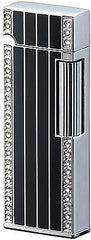 Sarome SD9-22 Flint Lighter Silver/black epoxy resin inlaid/Swarovski crystal