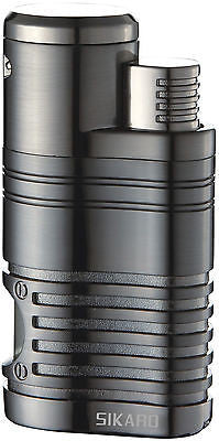 Sikaro Tornado Quad Torch Lighter 06-07-102 Black nickel satin w/cigar punch