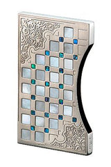 Sarome Business Card Case EXNA1-01 Sterling Silver Arabesque / Mother-of-Pearl & Abalone