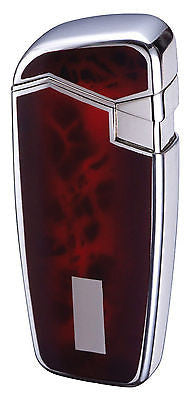 Sarome JB8-20 Turbo Windproof Lighter - Nickel / red marble lacquer