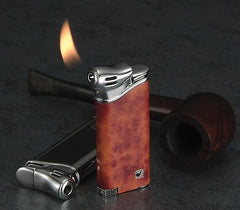 Sarome Piezo Pipe Lighter w/stable flame system PSP3-10 Silver 2-side hairline