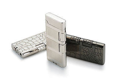 Sarome Flint Cigarette Lighter w/Double roller SD40-05 Silver hairline