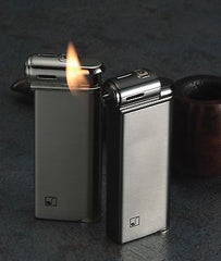 Sarome Piezo Pipe Lighter PSP-13 Silver super satin with pipe designs (Silver)