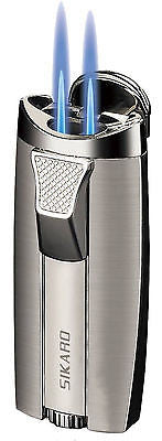 Sikaro Raptor Twin Torch Lighter 06-05-301 Shiny white nickel