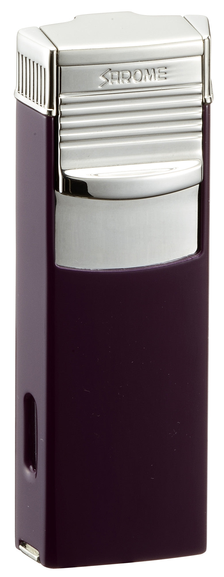 Sarome Flat Triple Torch  Cigar Cigarette Lighter w/ Cigar Punch 3BM2-08 Purple/Silver