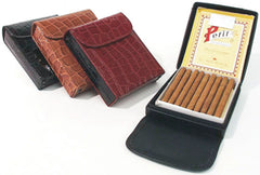 BigBen genuine leather mini cigar case crocodile black 626.321.110