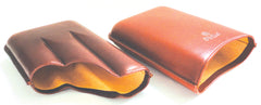 BigBen genuine leather cigar case 3 robusto 125 mm tan-tob 656.121.355