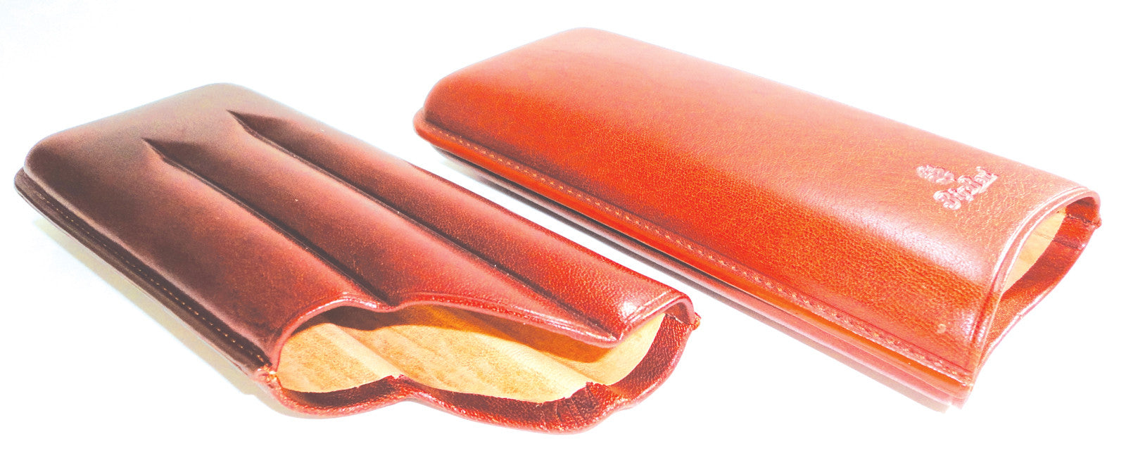 BigBen genuine leather cigar case 3 corona 150 mm tan-tob 656.450.355