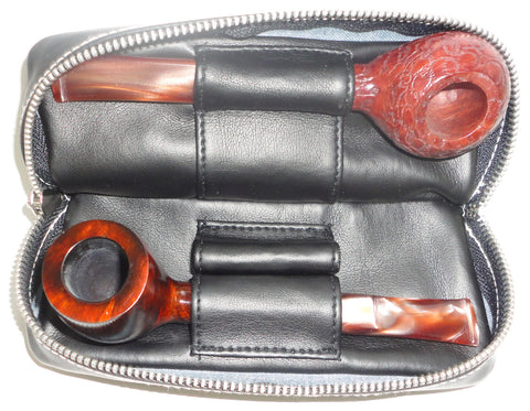 BigBen genuine leather pouch for 2 pipes & tobacco combination 743.221.221