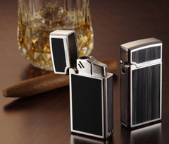 Sarome Torch  Cigar Lighter w/ Cigar Punch BM15A-02 Silver / Carbon fiber