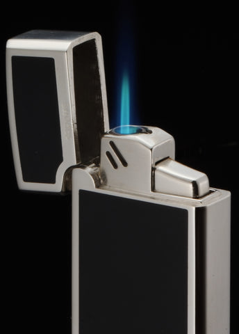 Sarome Torch  Cigar Lighter w/ Cigar Punch BM15A-06 Silver carbon fiber pattern