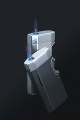 Sarome Torch Lighter BM5-04 Silver/black epoxy resin inlaid