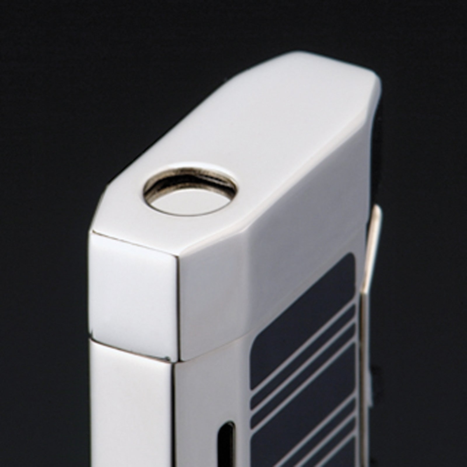 Sarome Torch Lighter BM5-04 Silver/black epoxy resin inlaid