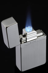 Sarome Mini Triple Torch  Cigar Cigarette Lighter BM15B-03 Silver/Diamond cut/ Black epoxy resin glitter