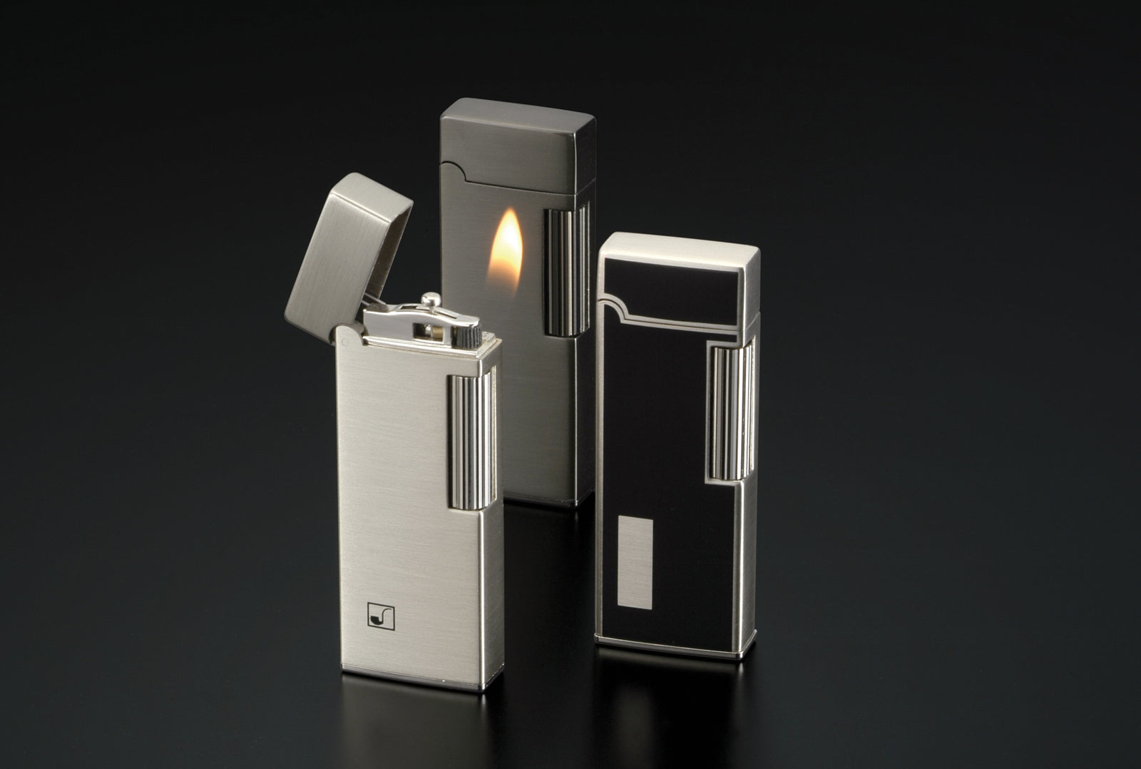 Sarome Flint Lighter for Pipe PSD9-07 Nickel Super Satin (Light Gunmetal)