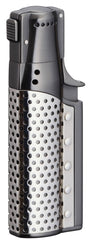 Sarome Spiral Circular flame Cigar Lighter w/ Cigar Punch SC1-04 Black nickel satin/ Silver plate