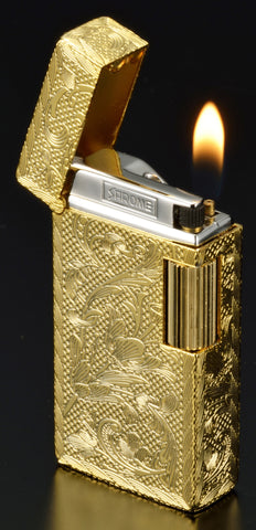 Sarome Flint Cigarette Lighter SD1-52 Antique silver / Cross diamond cut