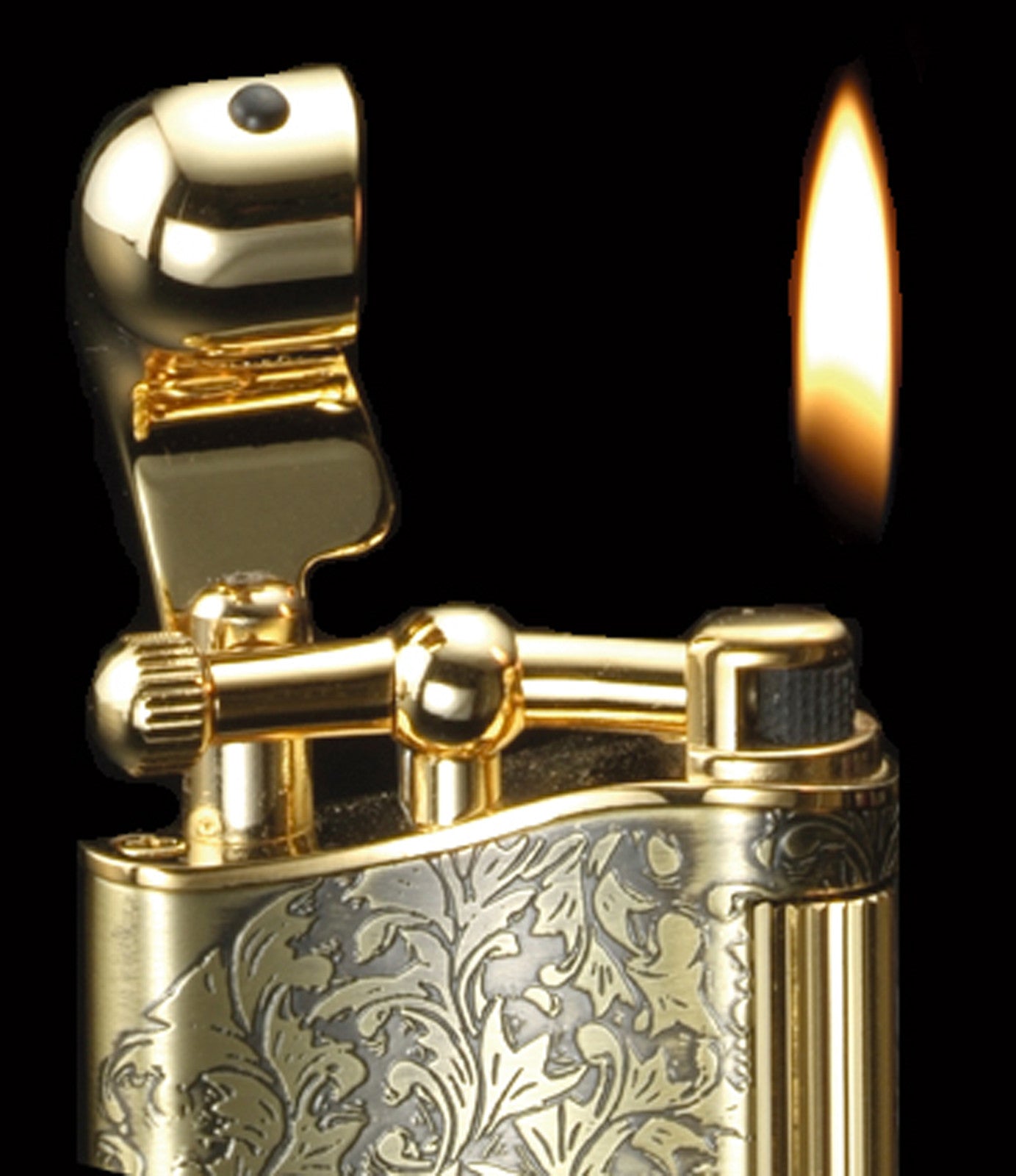 Sarome Flint Cigarette Lighter SD12-11 Antique brass arabesque