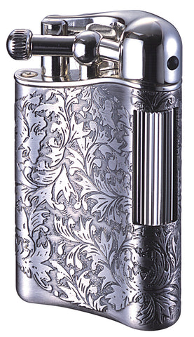 Sarome Flint Cigarette Lighter SD12-12 Antique silver arabesque