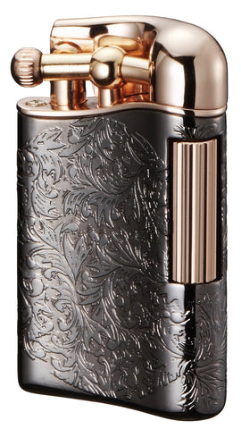 Sarome Flint Cigarette Lighter SD12-29 Antique silver arabesque / Rose gold